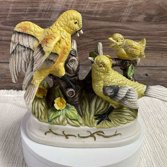 Ceramic Vintage Bird Family with Baby Figurine, 7” Tall - Picture 4 of 5